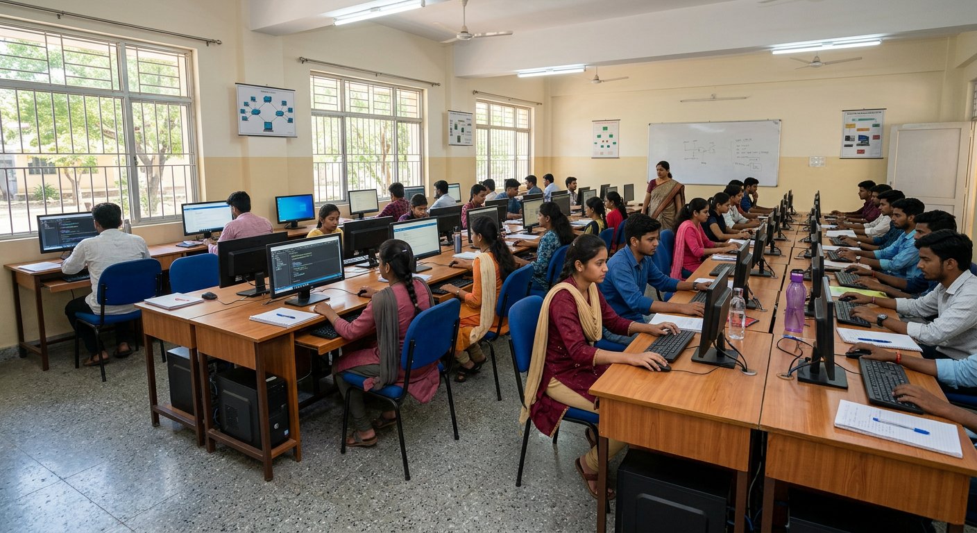 Computer lab at Computer Saksharata Mission, Hirakud